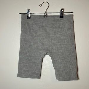 Grey Ribbed Biker Shorts - Size S/M